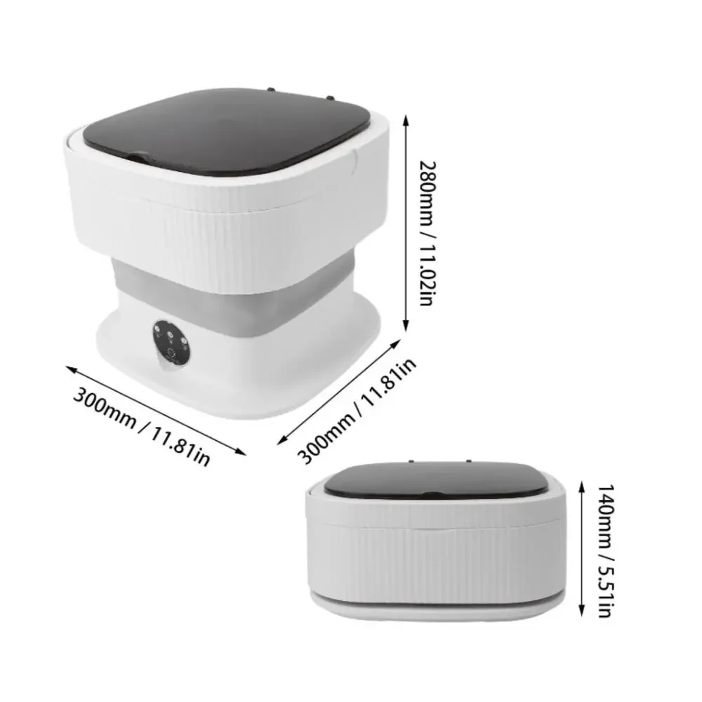 Portable Washing Machine, Foldable Wash Dry Combo for Small Clothes Grey
